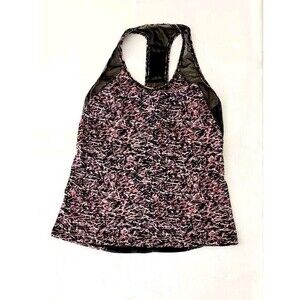 LULULEMON RACERBACK MESH BACK Tank Top sz 2 Black Yoga Gym EUC